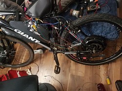 Working on setting up an electrol bike